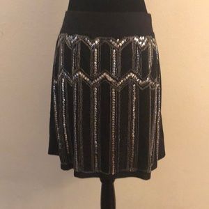 Black skirt with sequin front skirt